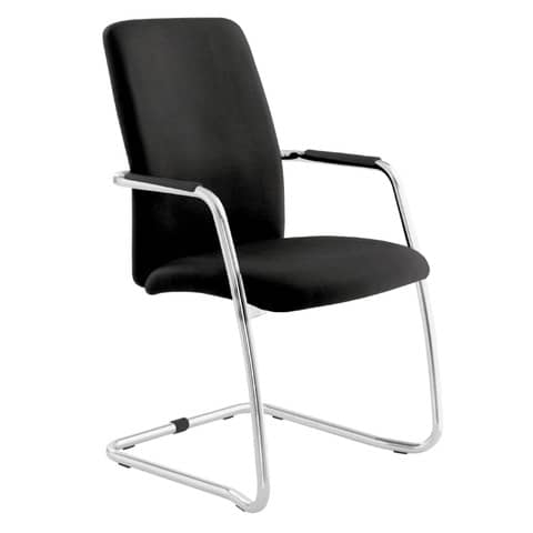 Sedia visitatore con slitta Unisit Lithium LTLTA schienale alto - rivest. ignifugo nero - LTLTA/IN