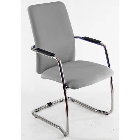 Sedia visitatore con slitta Unisit Lithium LTLTA schienale alto - rivest. ignifugo grigio scuro - LTLTA/IT