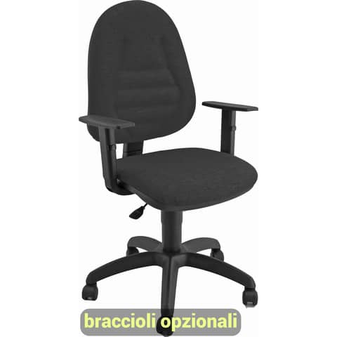 Sedia operativa girevole Unisit Metis MTPRO Eco Smart - rivestimento Eco nero - MTPRO/EN