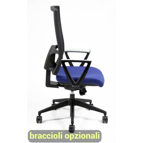 Sedia operativa girevole Unisit Nereide NDAE schienale in rete - rivestimento Eco blu - NDAE/EB