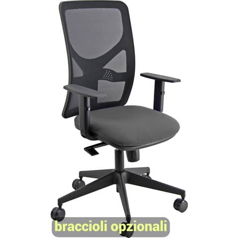Sedia operativa girevole Unisit Pentagon Y10 PENA schienale in rete nero rivest. Eco grigio scuro - PENA/ET