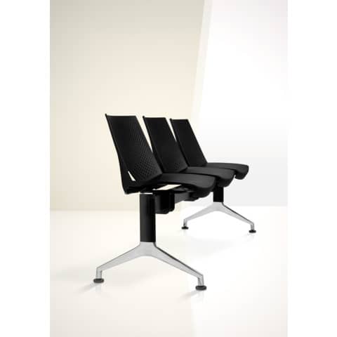 Panca 4 posti attesa Unisit Strike SK4P - schienale fisso - PPL rosso SK4P/RO