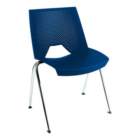 Sedia visitatore a 4 gambe Unisit Strike SKB schienale a rete - PPL blu SKB/BL