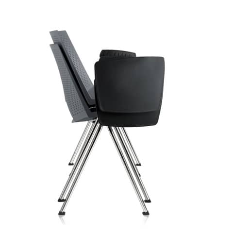 Sedia visitatore a 4 gambe Unisit Strike SKT con tavoletta - PPL rosso SKT/RO