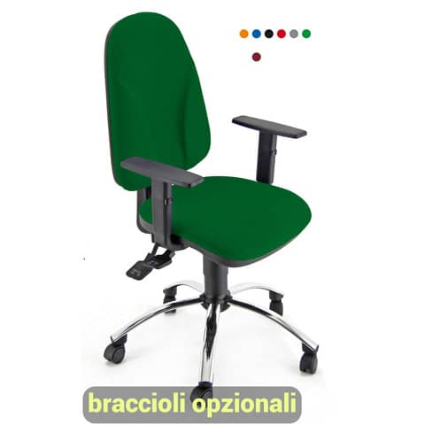 Sedia operativa girevole Unisit Team TMSYC Eco smart - schiuma sagomata - rivestimento Eco verde - TMSYC/EV