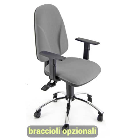 Sedia operativa girevole Unisit Team TMSYC Eco smart - schiuma sagomata - rivestimento fili luce grigio TMSYC/F14