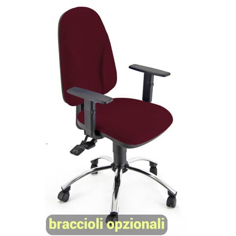 Sedia operativa girevole Unisit Team TMSYC Eco smart - schiuma sagomata - rivestimento ignifugo bordeaux -TMSYC/ID