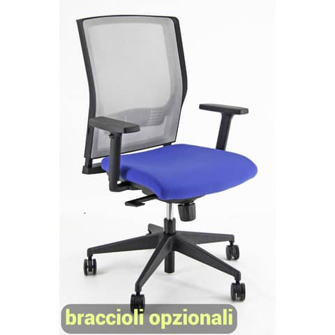 Sedia operativa girevole Unisit X Ray X2 schienale in rete grigio - rivestimento ignifugo blu - X2/IB