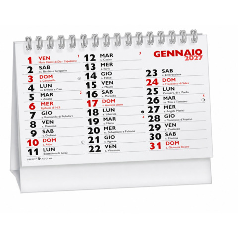 Calendario da Tavolo 2027 wire-o (13 fogli) 14,4x10,2 …