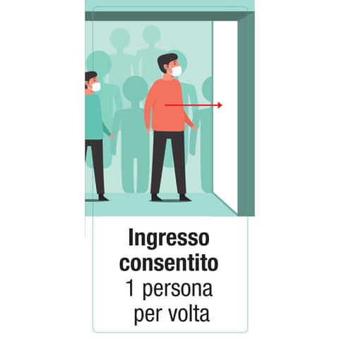 Adesivo segnaletico ''Ingresso consentito 1 persona per volta'' …
