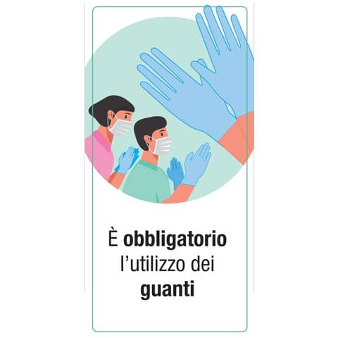 Adesivo segnaletico ''È obbligatorio l'utilizzo dei guanti'' 15x30 …
