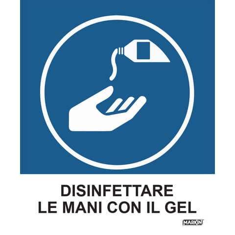 Adesivo segnaletico Markin ''Disinfettare le mani con il …