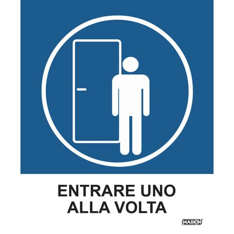 Adesivo segnaletico Markin ''Entrare uno alla volta'' in …