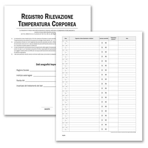 Registro operazioni per la rilevazione della temperatura corporea Data Ufficio 24 pagine 31x24,5 cm - DU3219TC100