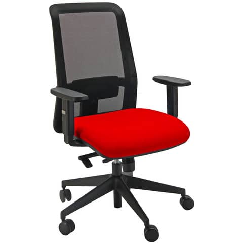 Sedia operativa girevole Unisit Jet JEA ergonomica schienale in rete - sedile rosso - JEA/SR