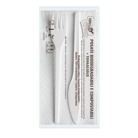 Set forchetta + coltello + tovagliolo Dopla Bis …