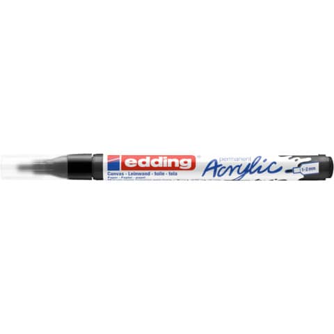 Marcatore acrilico Edding 5300 - punta tonda 1-2 mm tratto fine - nero-intenso - E-5300 901