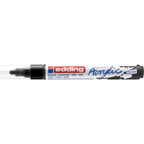 Marcatore acrilico Edding 5100 - punta tonda 2-3 mm tratto medio - nero-intenso- E-5100 901