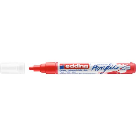 Marcatore acrilico Edding 5100 - punta tonda 2-3 mm tratto medio - rosso-traffico - E-5100 902
