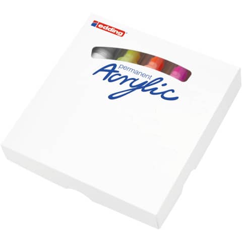 Marcatori acrilici tratto grande 5000 - punta scalpello 5-10 mm - Conf. 5 pezzi Edding assortiti neon - E-5000/5S