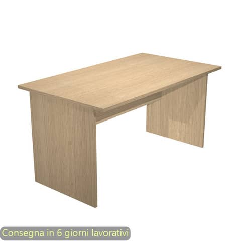 Scrivania piano rovere 140x80xH.72 cm gamba a pannello in melaminico in tinta linea Presto Artexport - 002PAN/C