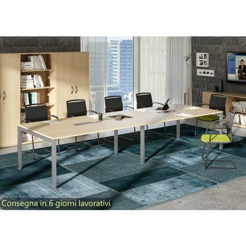 Modulo aggiuntivo per tavolo riunione Artexport Bridge 160x120x72,5 cm gambe alluminio - piano rovere SOL-TR-S/C-AA