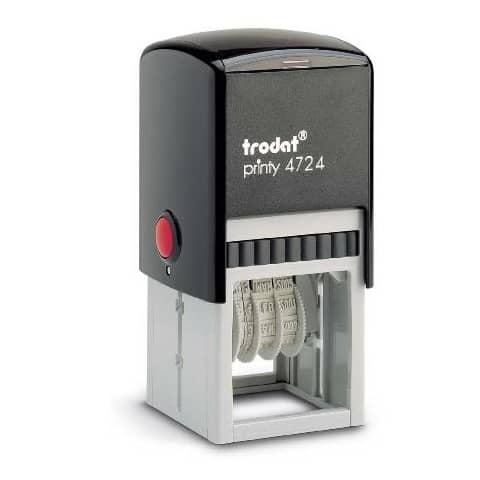 Printy 4724 Datario con testo Trodat PERSONALIZZATO fino a 3+3 righe nero dim. max personalizzazione 40x40 mm