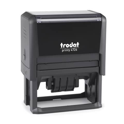 Printy 4726 Datario con testo Trodat PERSONALIZZATO fino a 3+3 righe nero dim. max personalizzazione 75x38 mm