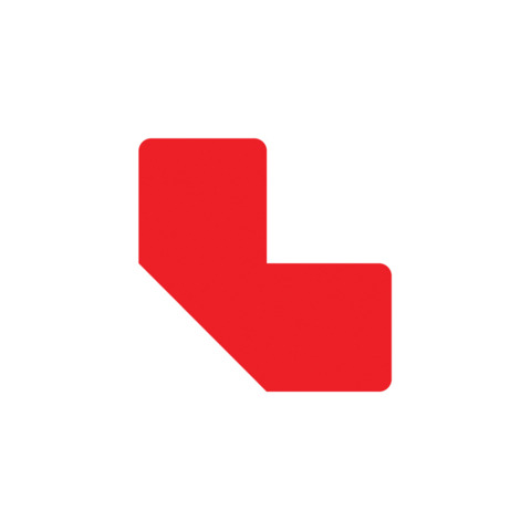 Sticker per pavimenti a L - 10x5 cm - Tarifold rosso conf. 10 pz - B197203
