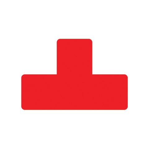 Sticker per pavimenti a T - 15x5 cm - Tarifold rosso conf. 10 pz - B197303