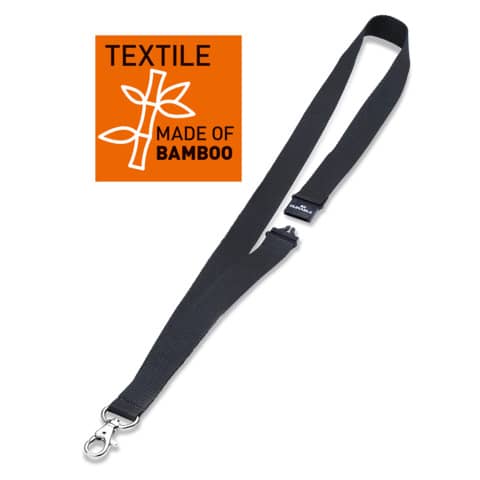 Cordoncino in tessuto ECO con moschettone Durable Nero conf. 10 pz - 8240-01