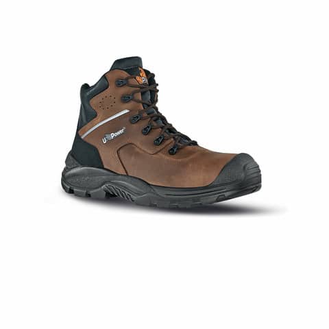 Scarpe antinfortunistiche in pelle pull-up idrorepellente Greenland S3 SRC nero-marrone U-Power N° 42 - RR10364-42