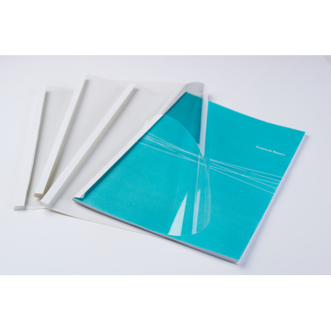 Termocopertina trasparente A4 per rilegatura termica in PVC - 150 gr/mq - Fellowes dorso 8 mm - conf. 100 pezzi