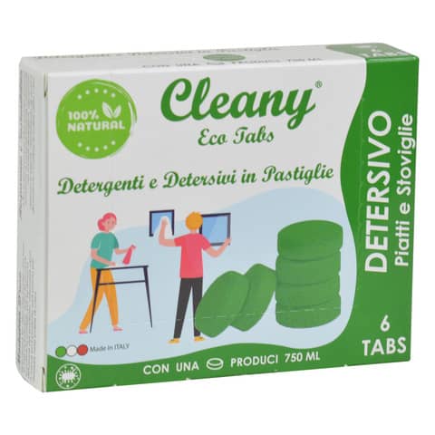 Detersivo igienizzante piatti in pastiglie CLEANY Eco tabs …