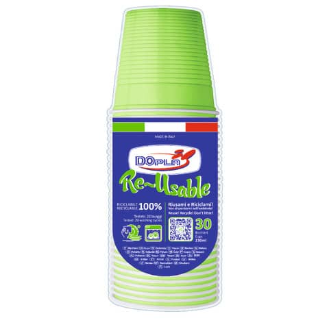 Bicchieri verde acido in polistirene conf. 30 pz …
