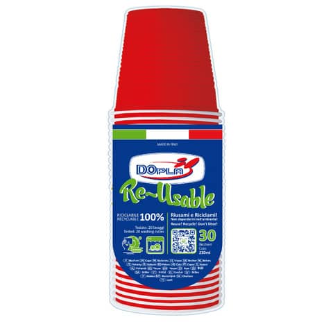 Bicchieri rosso in polistirene conf. 30 pz Dopla …