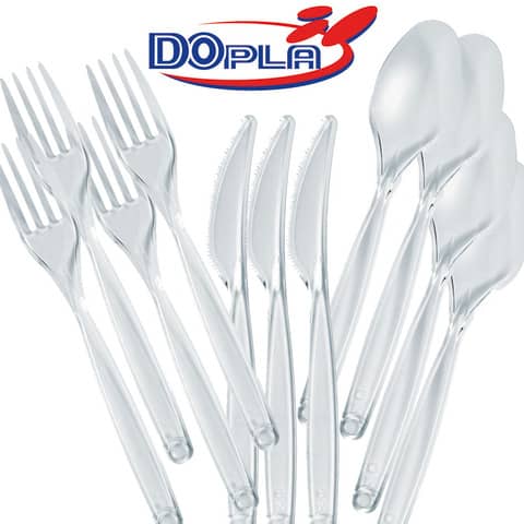 Coltelli magnum Compact trasparenti in polistirene conf. 50 pz Dopla Reusable 180 mm - 3438