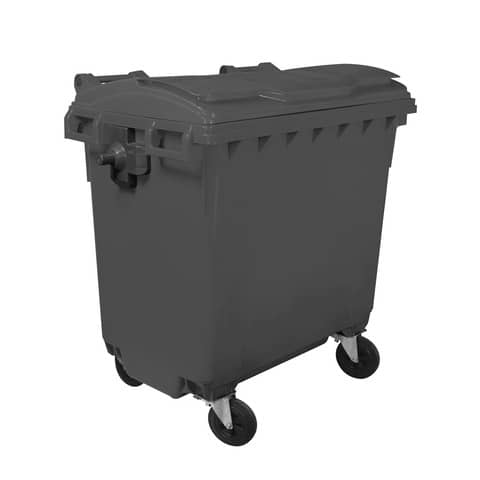 Cassonetto portarifiuti carrellato 770 lt con coperchio piano …