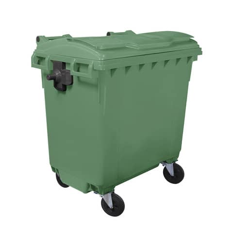 Cassonetto portarifiuti carrellato 770 lt con coperchio piano …