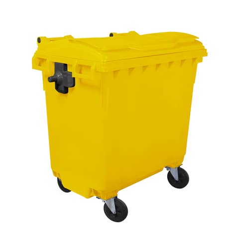 Cassonetto portarifiuti carrellato 770 lt con coperchio piano …