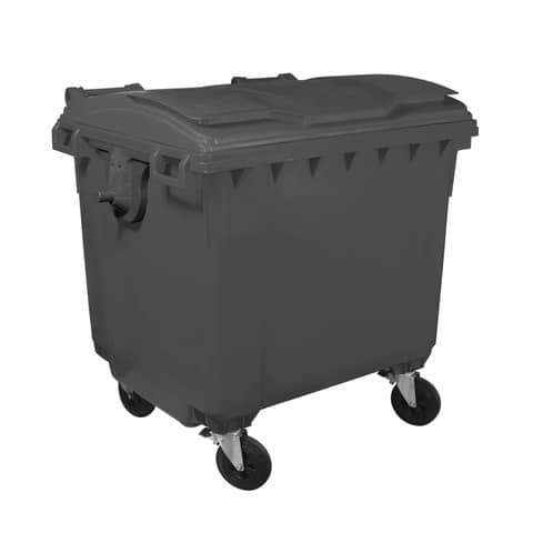 Cassonetto portarifiuti carrellato 1100 lt con coperchio piano …
