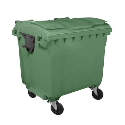 Cassonetto portarifiuti carrellato 1100 lt con coperchio piano …