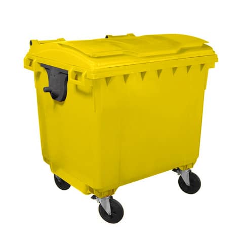 Cassonetto portarifiuti carrellato 1100 lt con coperchio piano …