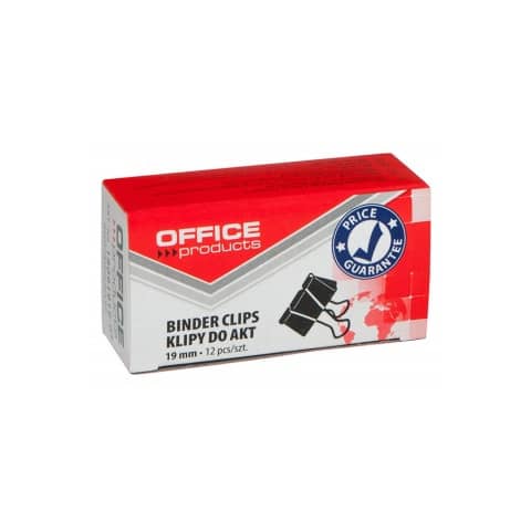 Molle fermacarte nero Office Products 19 mm - conf. 12 pezzi - 18091919-05