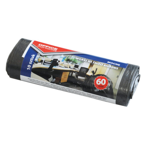 Sacchi immondizia per rifiuti inorganici Office Products 60 L 57x70 cm - 19 µm nero - rotolo da 10 pezzi - 22021222-05