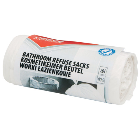 Sacchi immondizia per rifiuti inorganici Office Products 20 L 45x50 cm - 7 µm bianco - rotolo da 40 pezzi 22025169-14