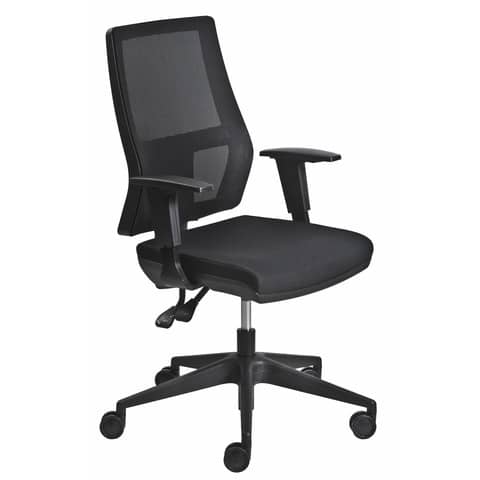 Poltrona semi-direzionale Seditaly Unica Back-system tessuto ignifugo nero …