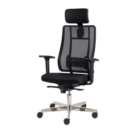 Poltrona semi-direzionale Liberty Syncro Seditaly tessuto ignifugo nero …