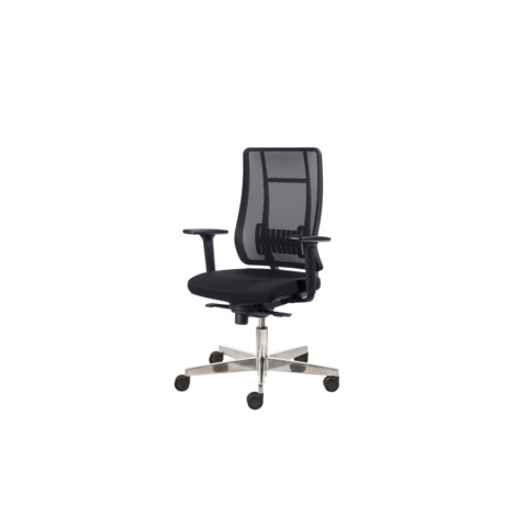 Poltrona semi-direzionale Liberty Syncro Seditaly tessuto ignifugo nero …