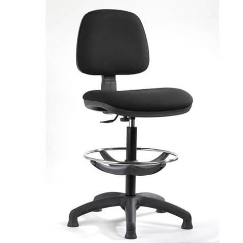 Sgabello tecnico Sofia B Designer in tessuto acrilico Seditaly con poggiapiedi nero - SFDBC0000C011